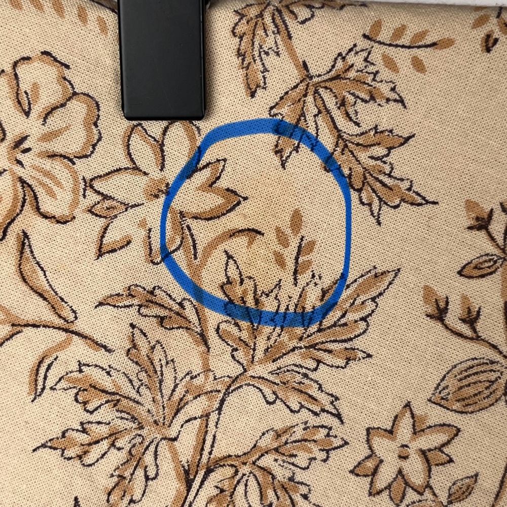 Round Tablecloth 100% Cotton Made in India Tan Brown Botanical Floral Print Boho - Picture 7 of 7